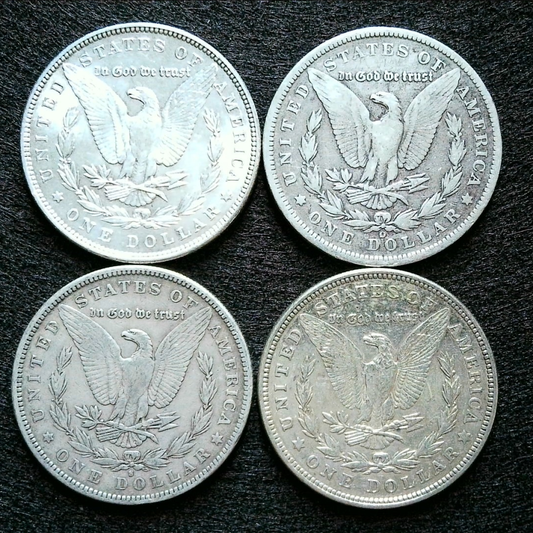 4x Morgans 1880-1887-1897-1921 Private Collection 0012 - back