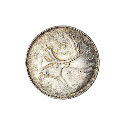 Canada 25¢ Caribou 80%
