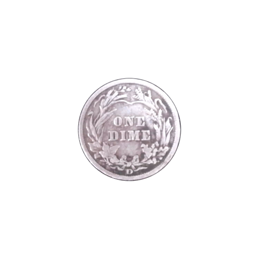 Barber dime, 90% silver - back