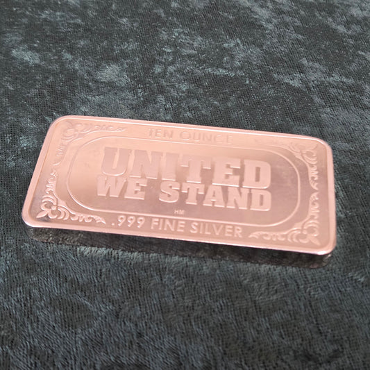 10ozt Silver Bar - United We Stand