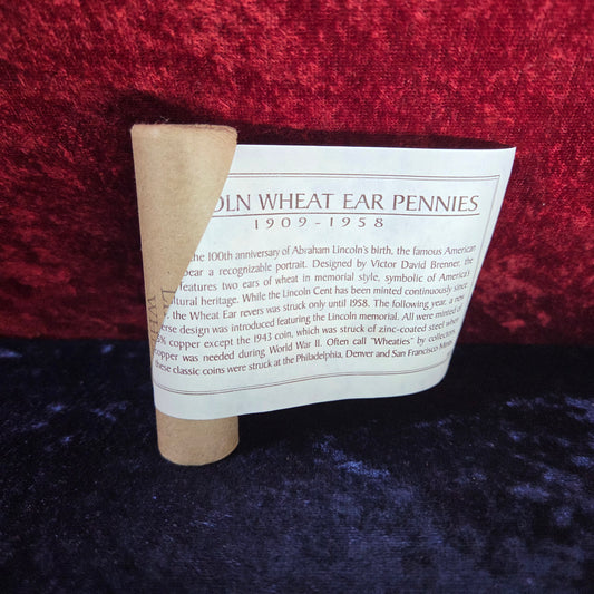 Roll of 50 Lincoln Wheat Ear Pennies