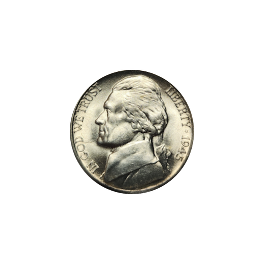 War nickel 1942-45, 35% silver - front