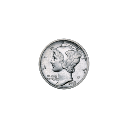 Mercury dime, 90% silver - front