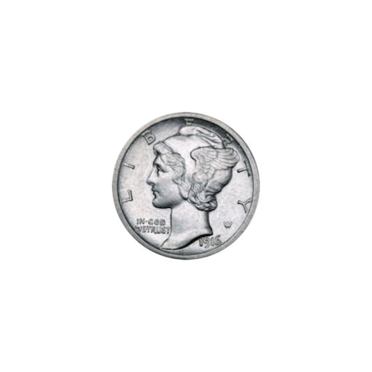 Mercury dime, 90% silver - front