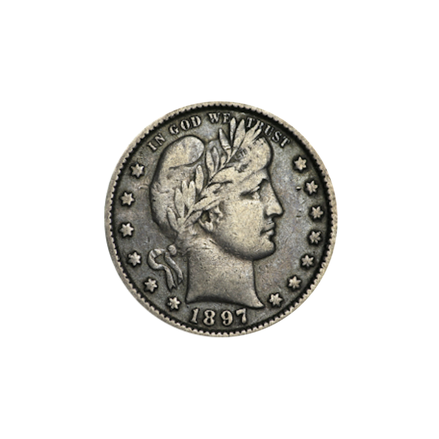 Barber quarter, 90% silver - front