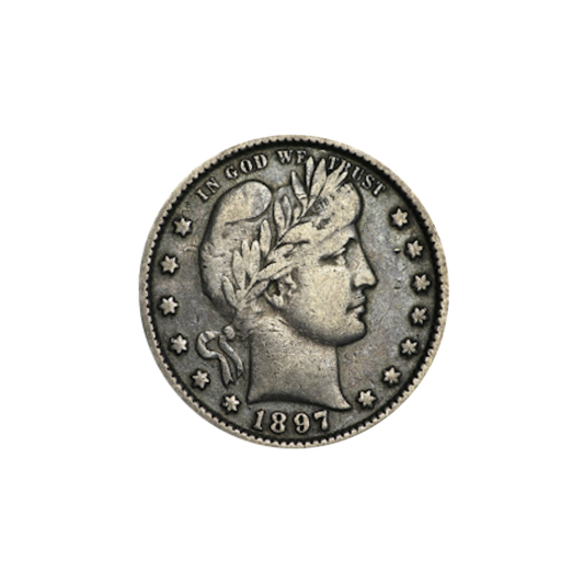 Barber quarter, 90% silver - front