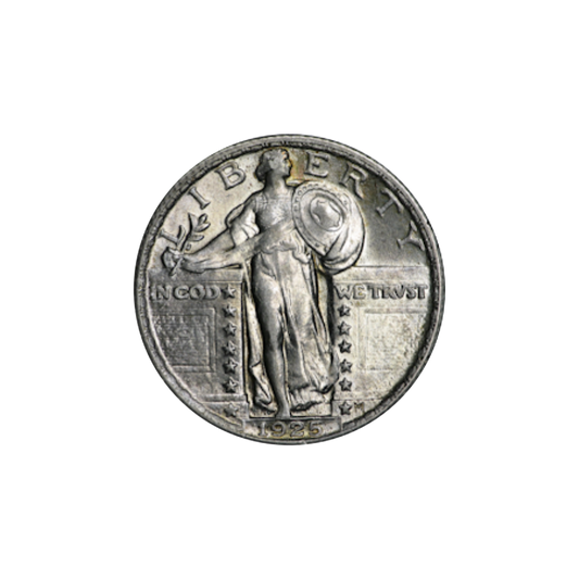 Standing Liberty quarter, 90% silver - front
