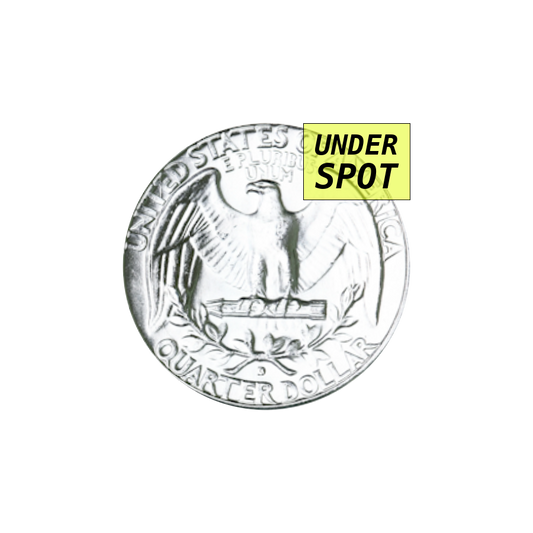 Washington quarter 1932-64, 90% silver - back - under spot
