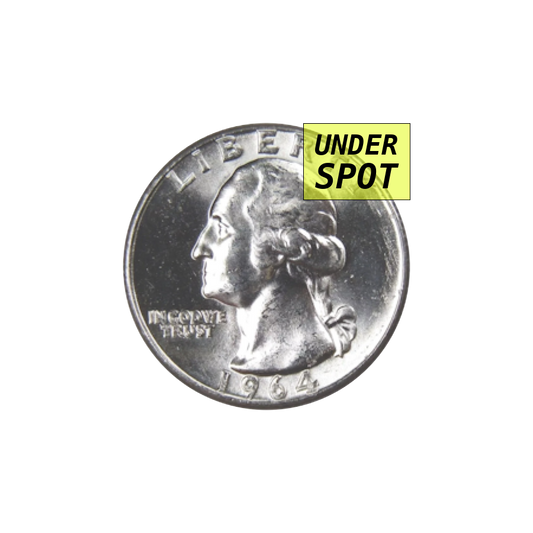 Washington quarter 1932-64, 90% silver - front - under spot
