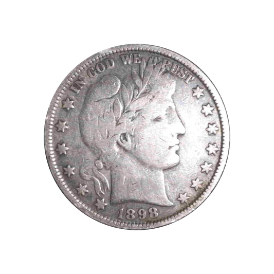 Barber half dollar, 90% silver - front