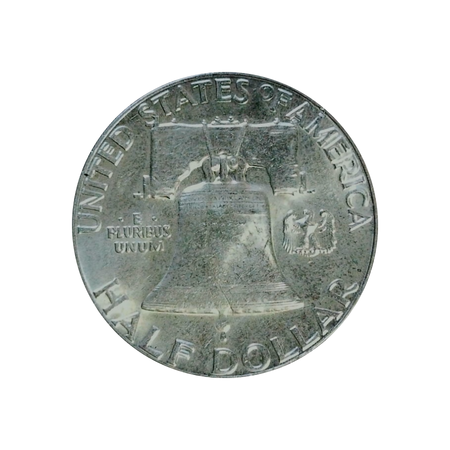 Franklin half dollar, 90% silver - back