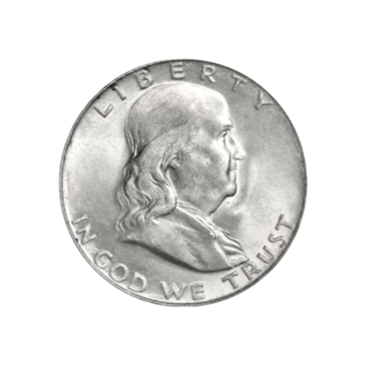 Franklin half dollar, 90% silver - front