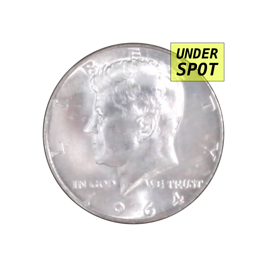 Kennedy half dollar 1964, 90% silver - front - under spot
