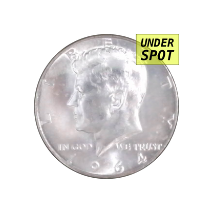 Kennedy half dollar 1964, 90% silver - front - under spot