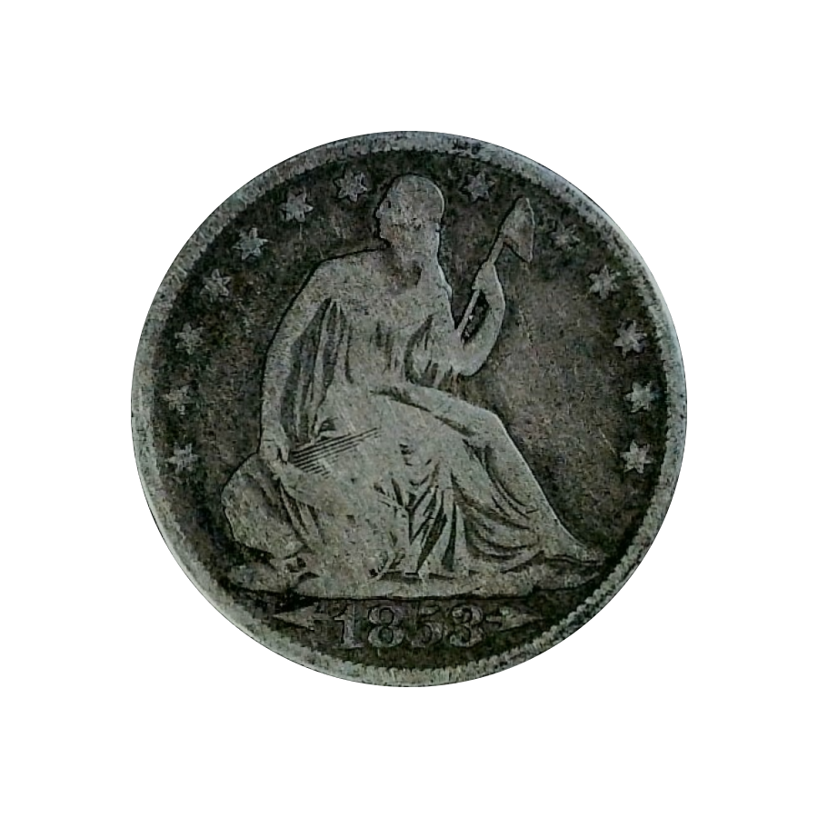 Seated Liberty 1853 Half Dollar Arrows & Rays - Fine+ - front