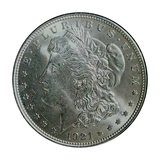 Morgan Dollar 1921 Brilliant Uncirculated Tiny Blemish/Minting Error #0009 - front
