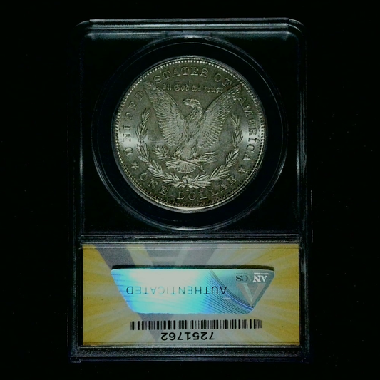 Morgan Dollar 1878-S MS61 Graded ANACS Fantastic Coin #0011 - back